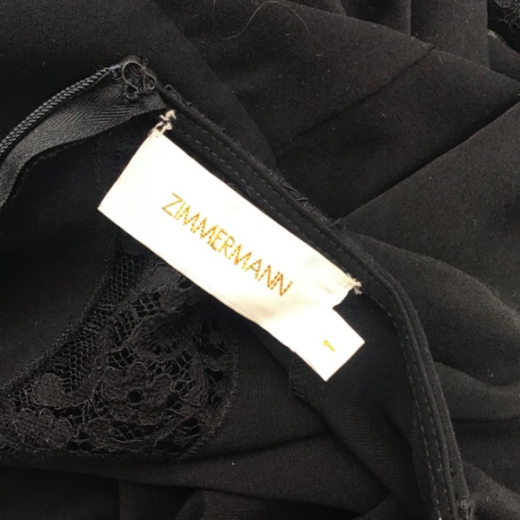 ZIMMERMANN size 1 (8/10) black lace fitted cocktail dress with long sleeves - Picture 9 of 9